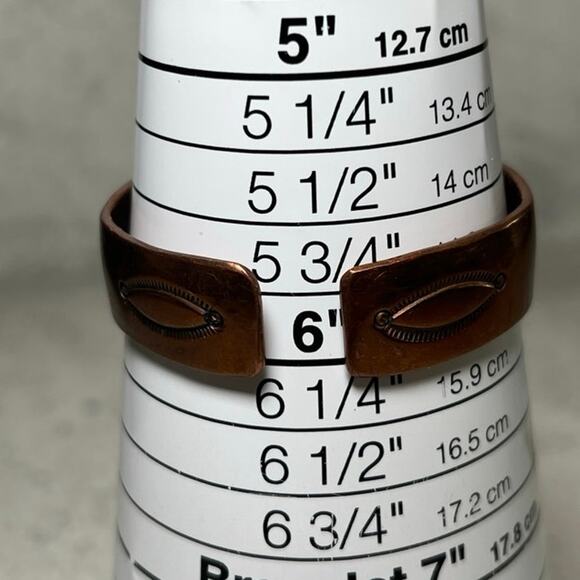 Vintage CR Little Navajo Native American stamped cuff sterling copper - Picture 9 of 11